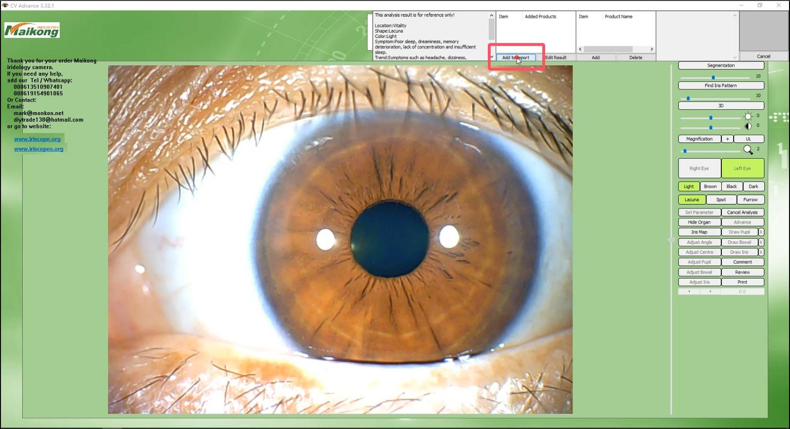How To USE MAIKONG IRIDOLOGY SOFTWARE 2025 English Version 021