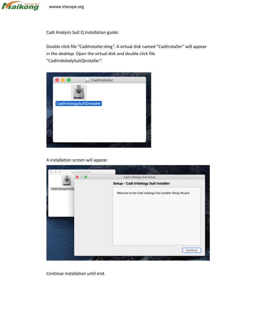 How to intall iridology software for Apple mac 1