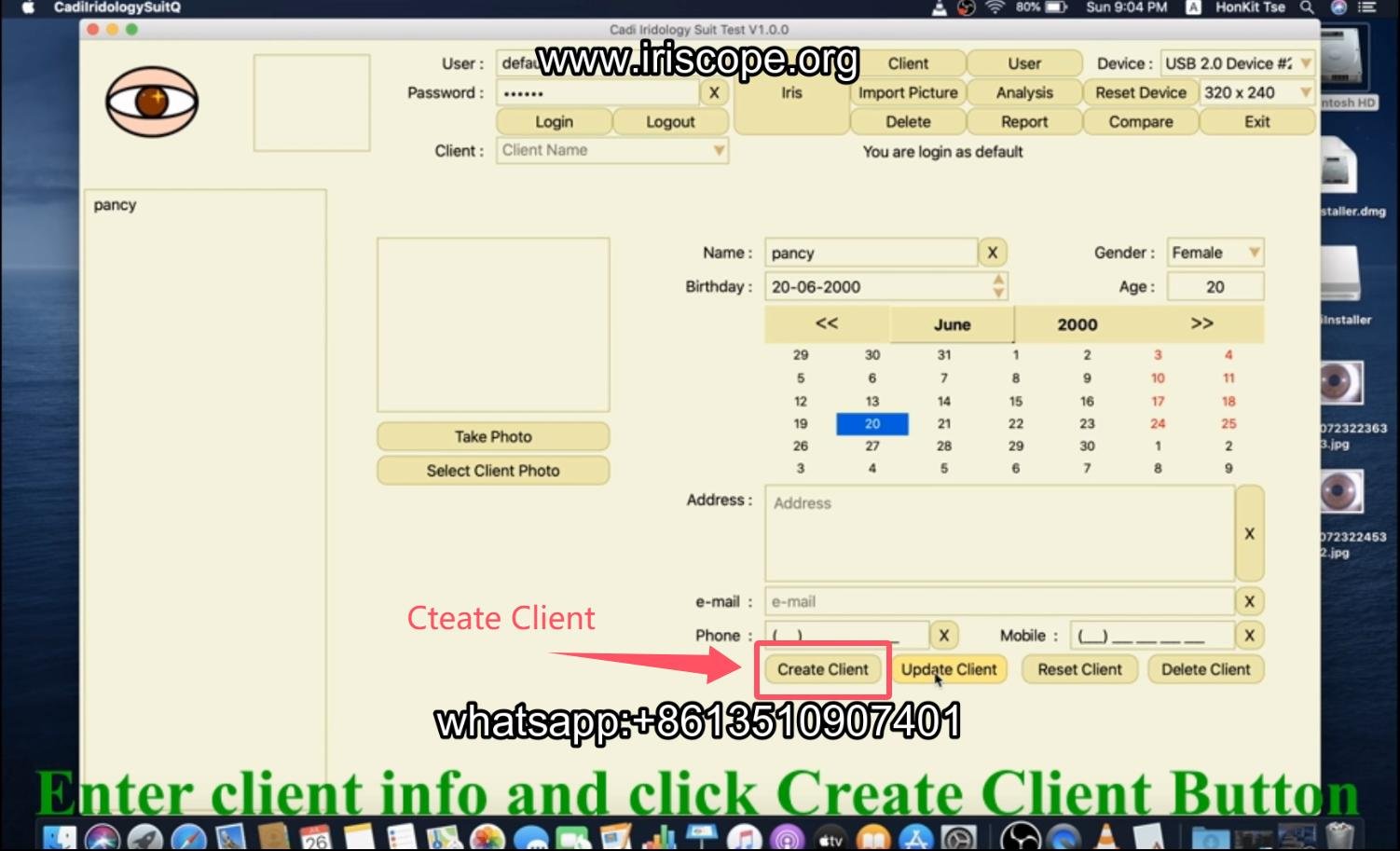 How to use maikong iridology software in apple mac os