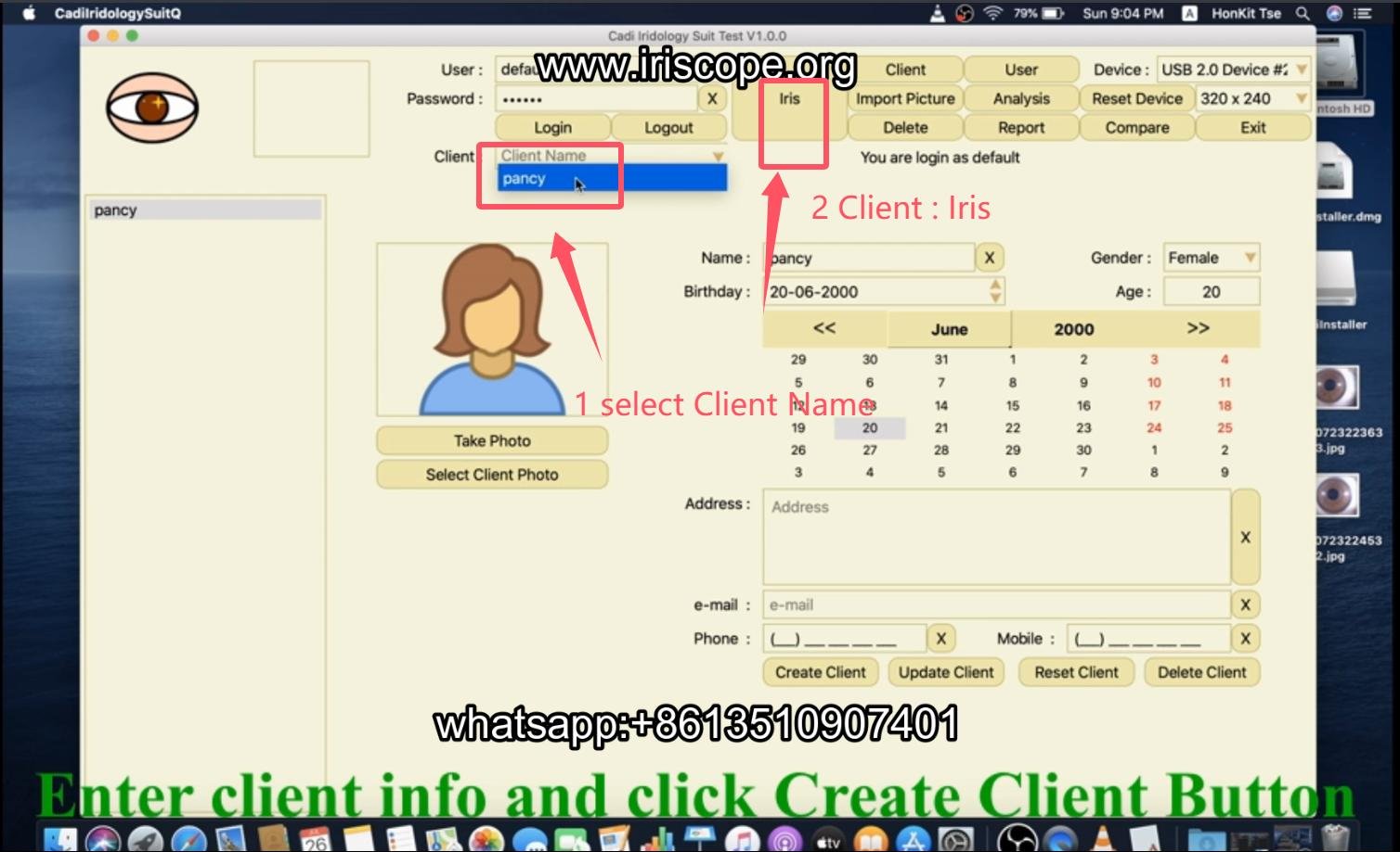 How to use maikong iridology software in apple mac os