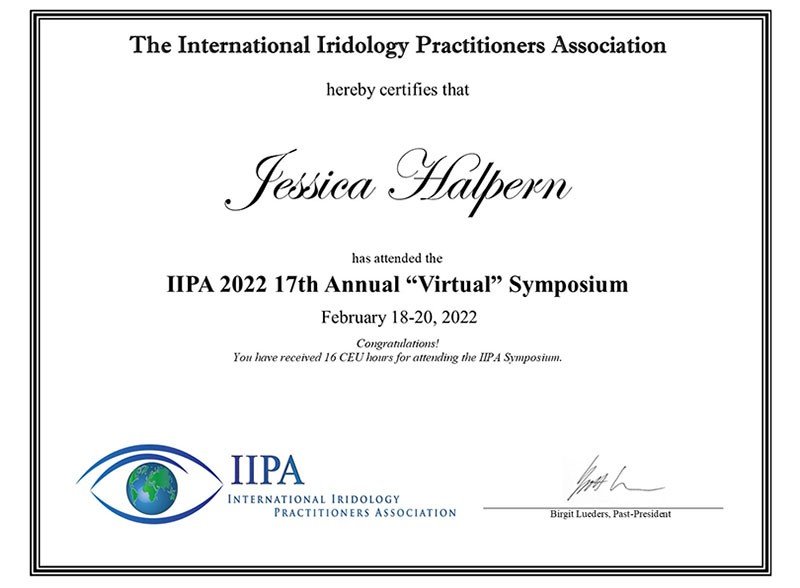 IIPA certified iridologist 2